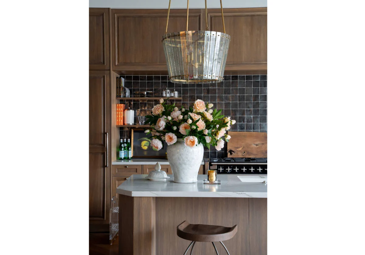 Romantic Silk Peony Stem with Open Blush Blossom for Living Room & Dining Room