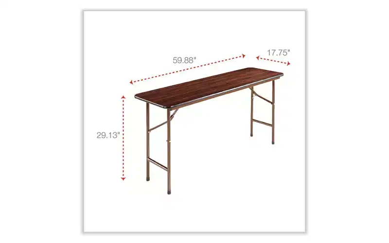 Alera Wood Folding Table, Rectangular, 59.88w x 17.75d x 29.13h, Mahogany