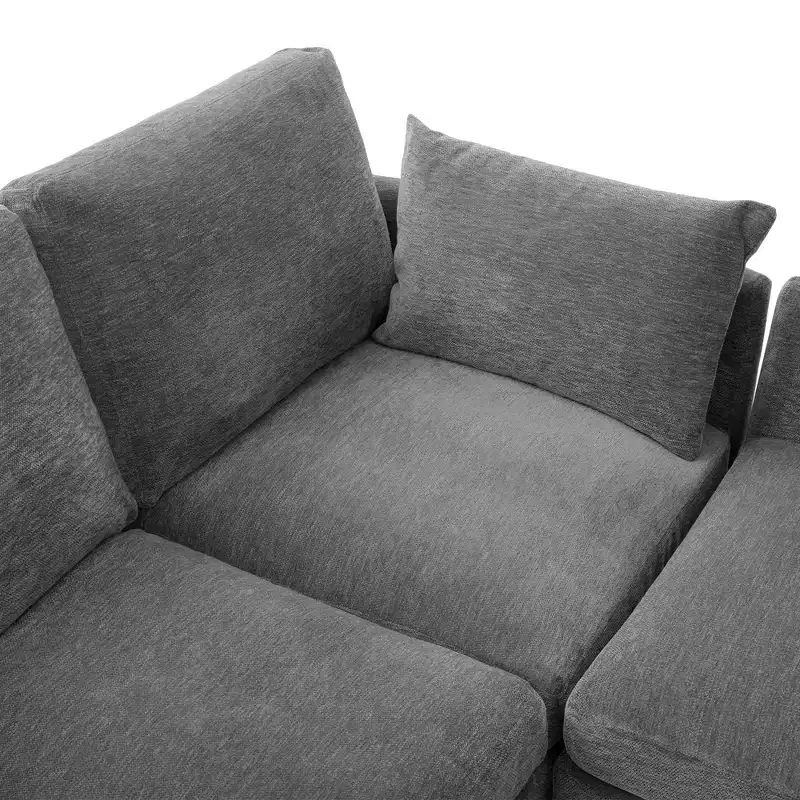 Merax Multifunctional Modular Sectional Sofa with Movable Ottoman