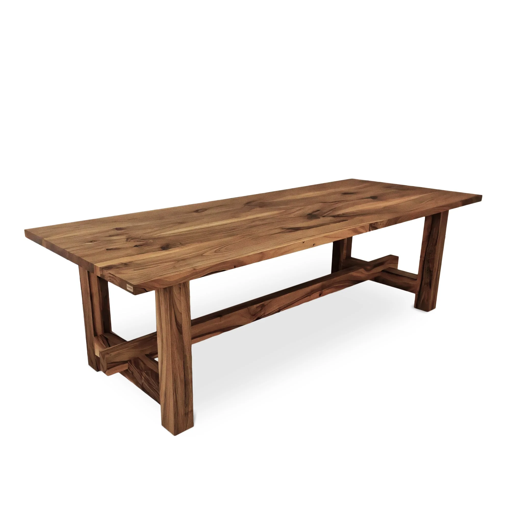 Walnut Dining Table - Introducing the dining table in solid walnut - a piece that seamlessly blends the serene charm of rural
