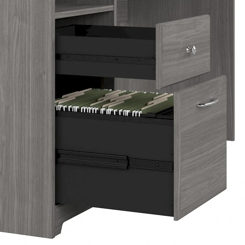 72W Computer Desk with Hutch and Drawers by