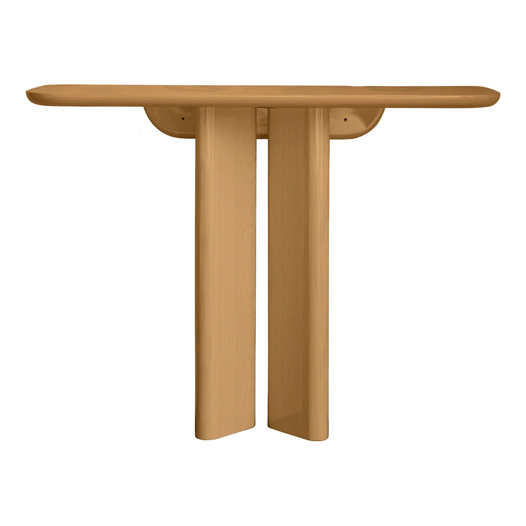 Modern Lacquered Wood Console Table with Symmetrical Design for Hallway or Bedroom
