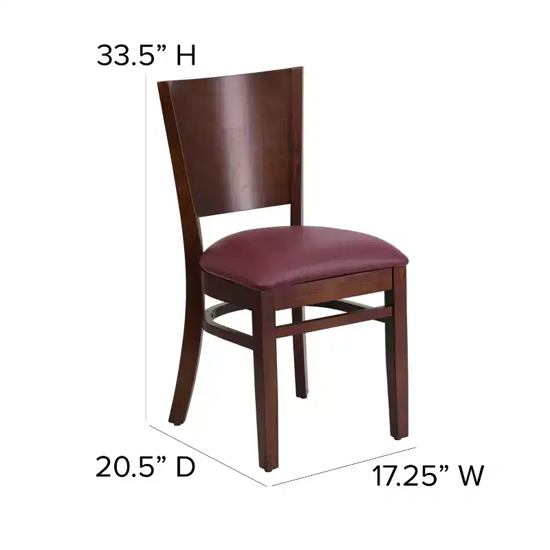 Emma and Oliver Solid Back Wooden Restaurant Dining Chair
