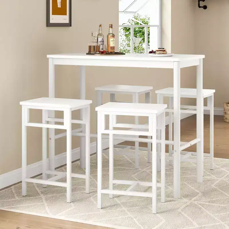 PexFix 47 Counter Height Pub Bar Table White Rectangular Dining Counter Tables For Cafe Kitchen And Studyroom