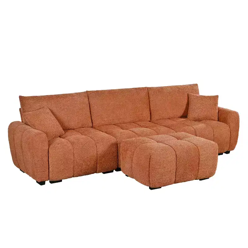 Merax L-Shaped Sectional Sofa with Free-Moving Ottoman