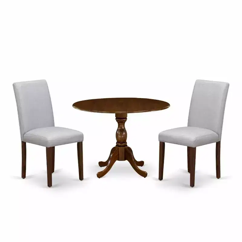 3-Piece Acacia Walnut Finish Solid Wood Top - Dining Room Set (Seats-4)