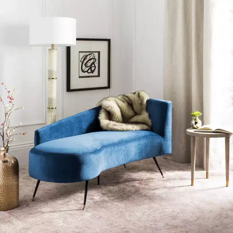 Parisian Velvet Settee Loveseat Metal Frame Gold Cap Legs Foam Cushion Seats 2 550 lbs