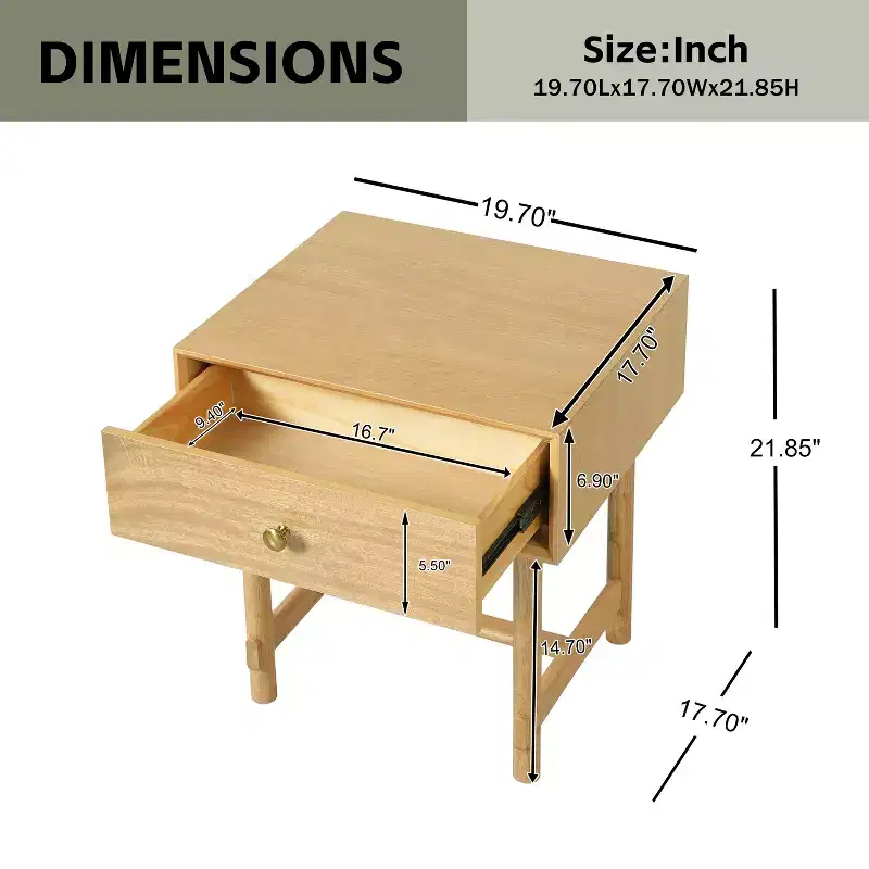 Christopher Knight Home Dawson Modern Scandinavian Solid Wood Nightstand with Drawer
