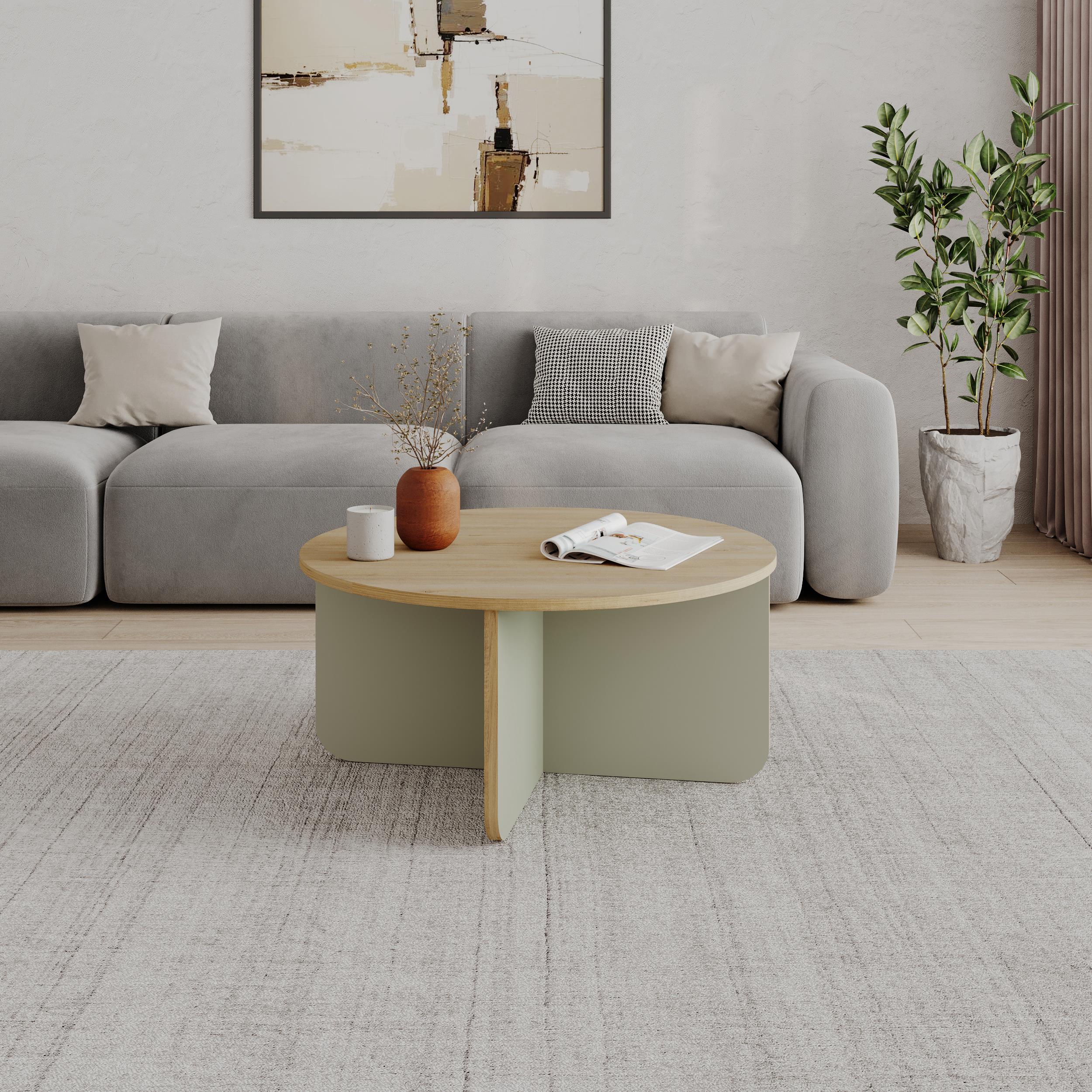 Hillary Round Coffee Table – 80 cm Modern Living Room Table