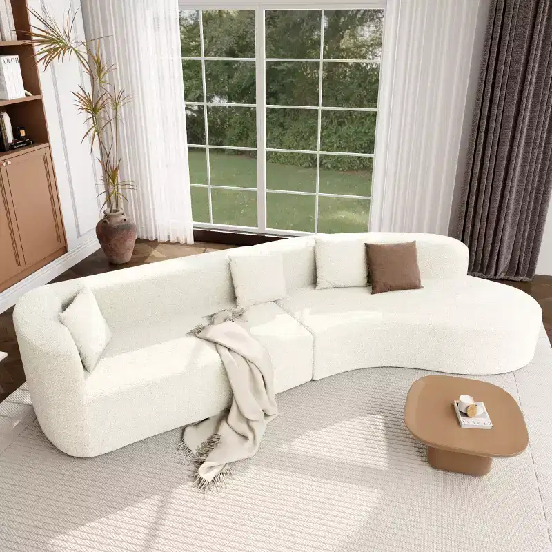 132 Modular Curved Sectional Sofas with Chaise, Modular Chenille Sofa Couch, Modern Sectional Sofa for Living Room & Bedroom-Panipeachy