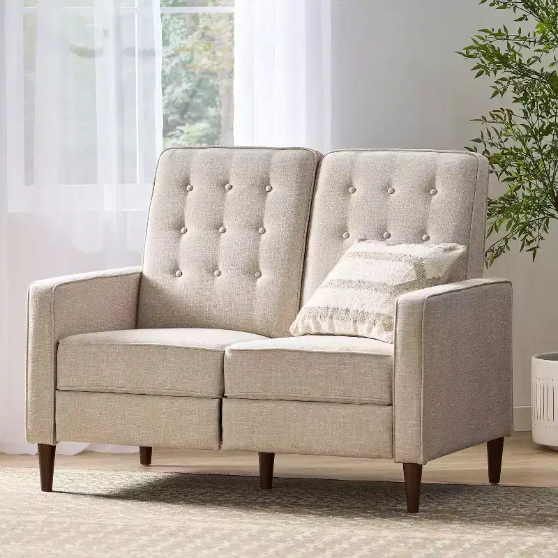 Christopher Knight Home Denison Upholstered Tufted Loveseat Pushback Recliner