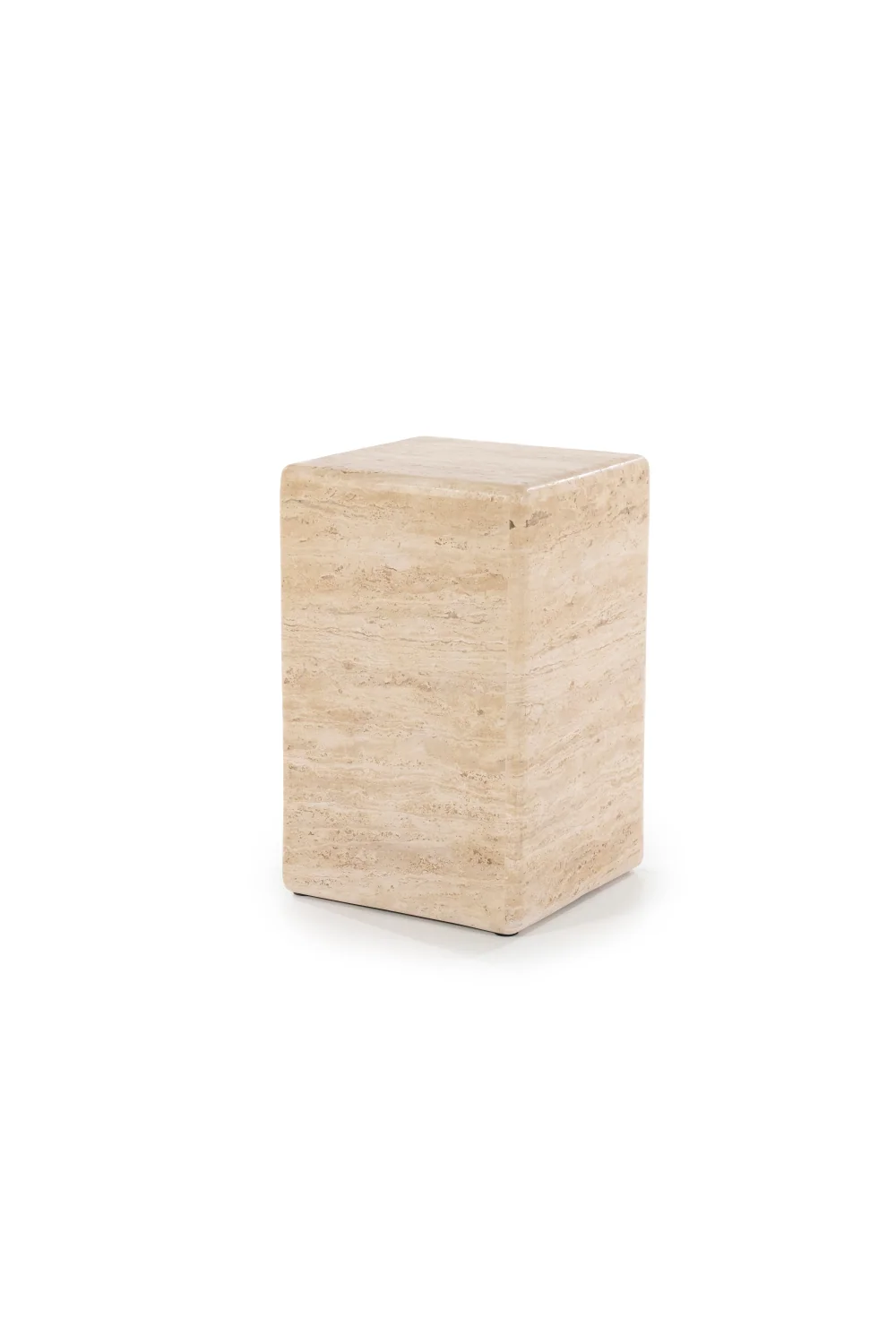 Square Travertine Side Table