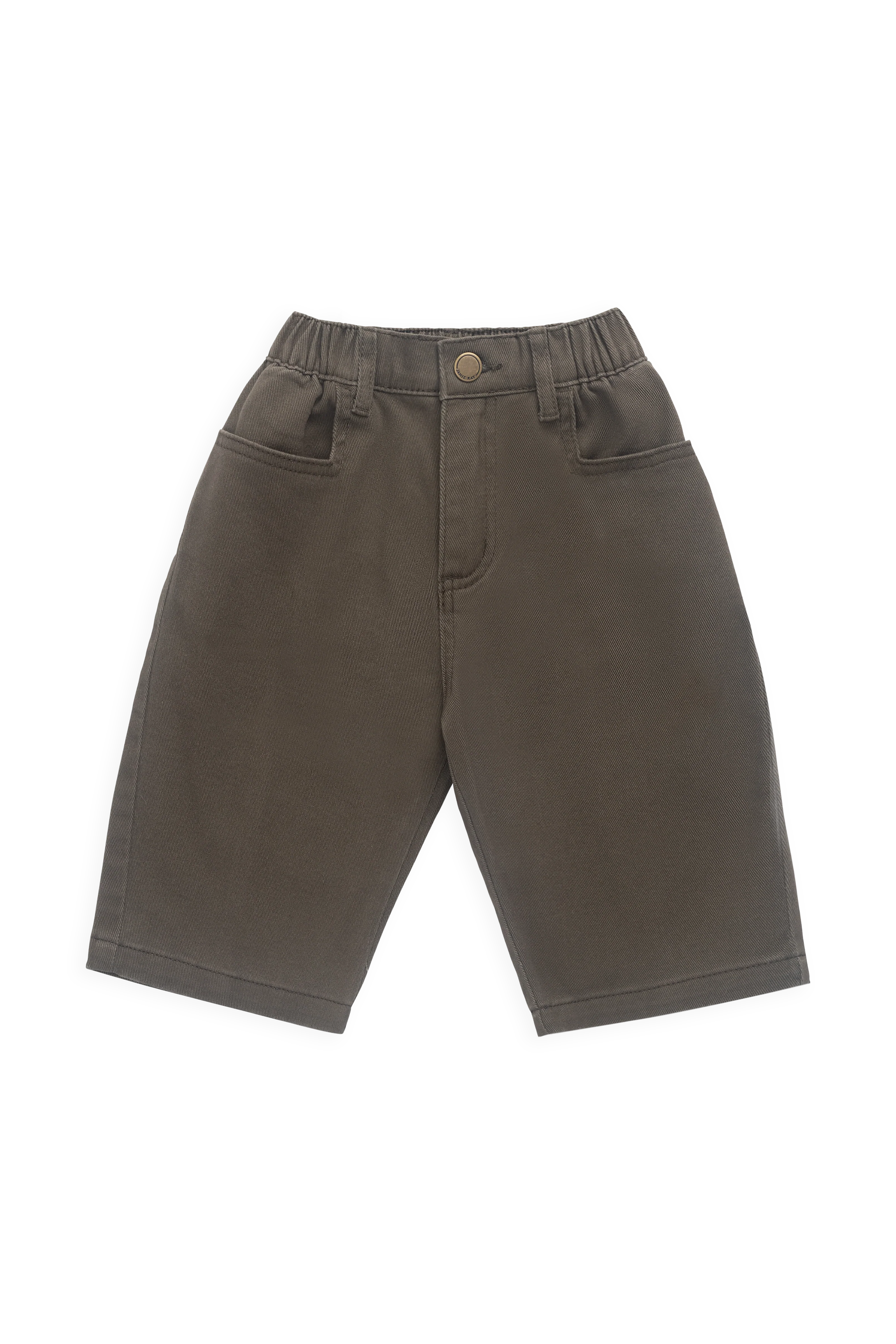Classic Warm-Tone Corduroy Cotton-Elastane Straight-Leg Pant with Elastic Waistband for Kids 6M–8Y