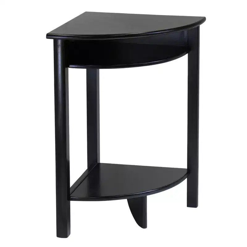 Liso Corner Table, Cube Storage and Shelf - Dark Espresso - Winsome