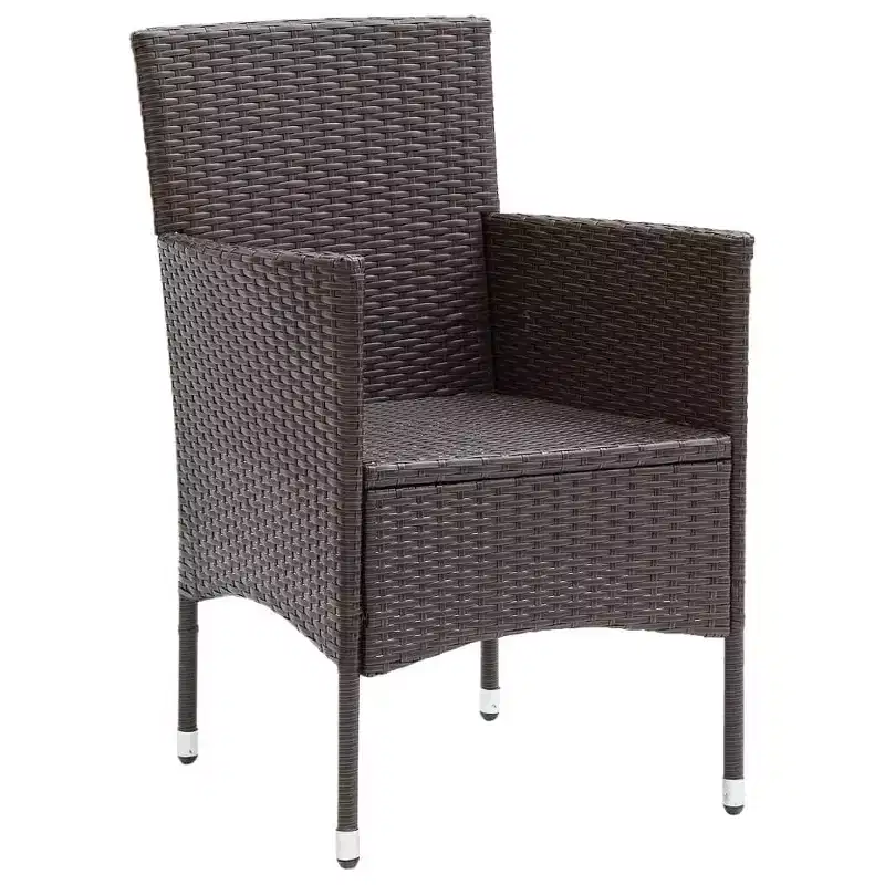 vidaXL Rattan Chair Set of 2 Poly Rattan and Steel