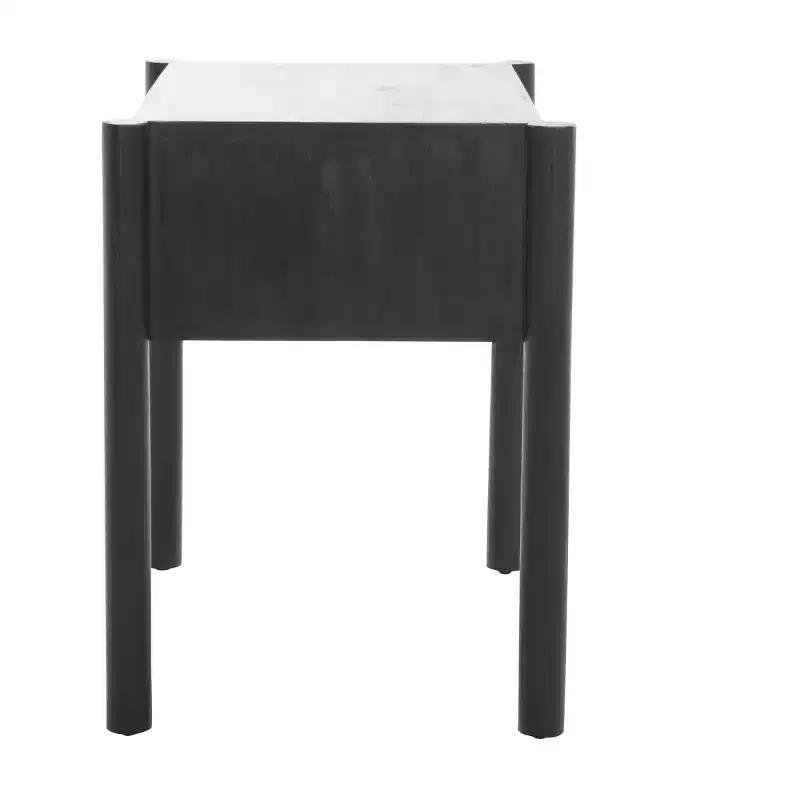 Black & Natural Mango Wood 1-Drawer Nightstand – For 1