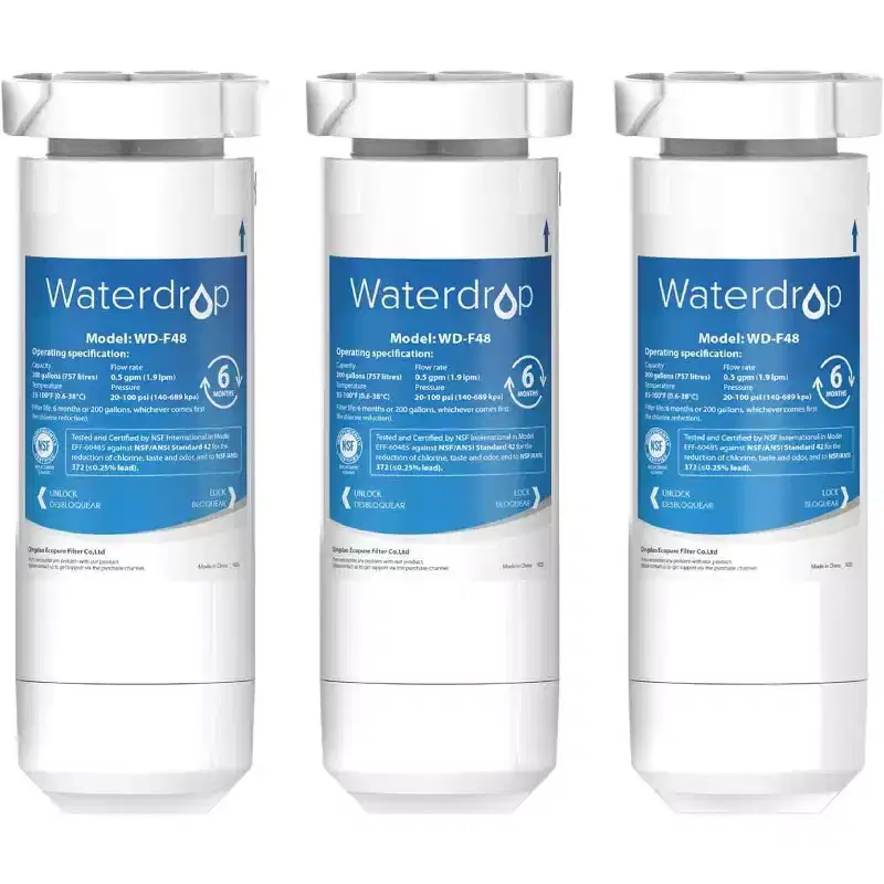 Waterdrop XWF Replacement for GE XWF Refrigerator, GE XWF Water Filter, WR17X30702, NSF 42 and 372 certified,3 FiltersNot XWFE)