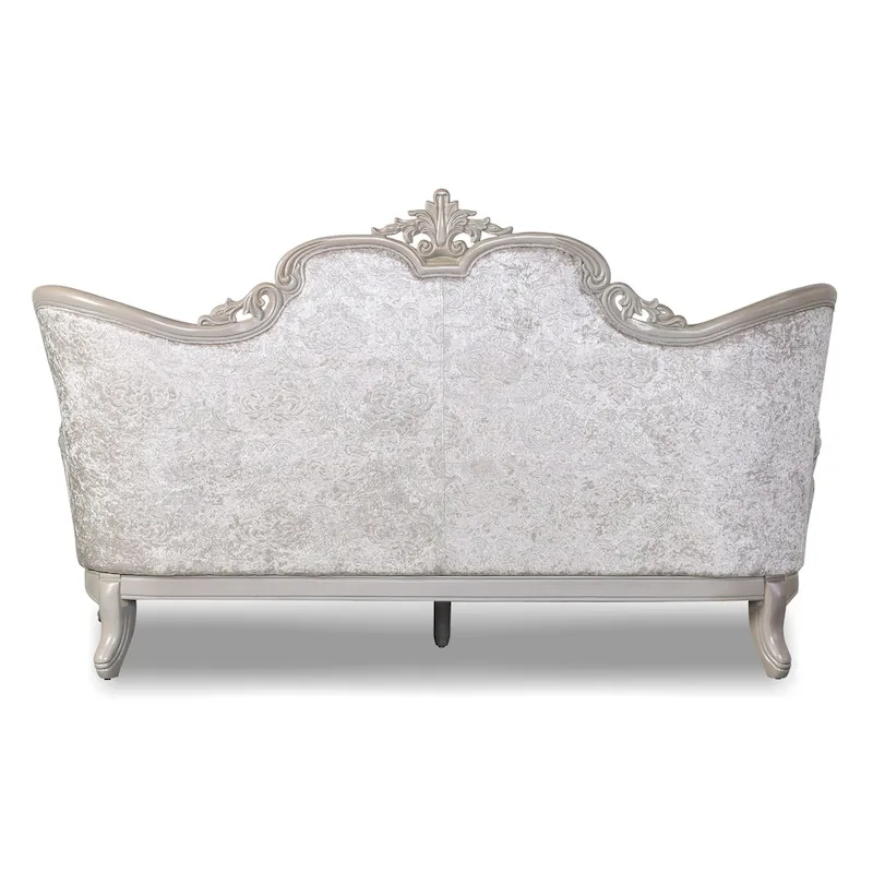 Furniture of America Clarissa Traditional Sofa Set with Button Tufted Back and Accent Pillow