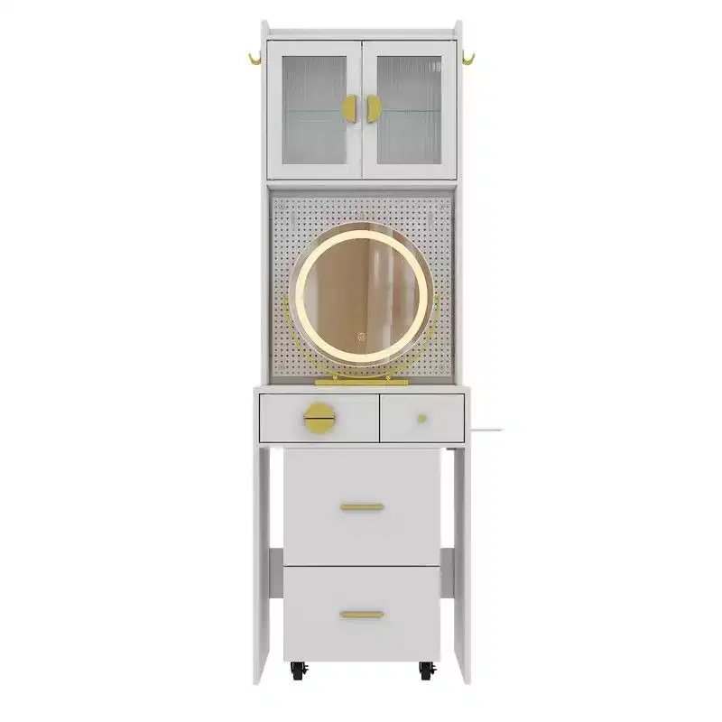 Karl Home Makeup Vanity Set with LED Lights and Power Outlets