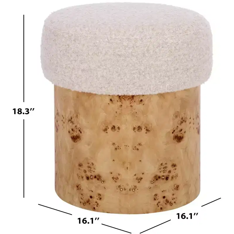 Tobianna Boucle & Burl Ottoman - SFV5149 - Safavieh Couture