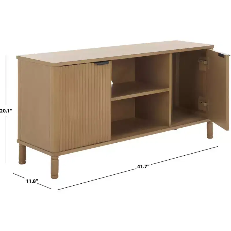 2-Door TV Stand | Desert Brown / Matte Black / Natural | Fits up to 43