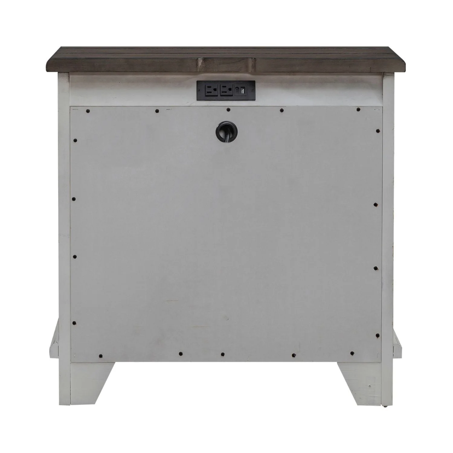 3 Drawer Nightstand With Charging Station - Riverstone White & Tobacco — Cottage & Farmhouse Living strikes the perfect balance of