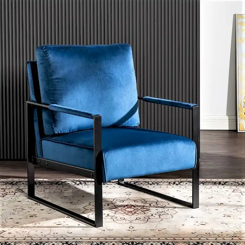 Hosam 25.4 Velvet Upholstery Metal Arms Chair