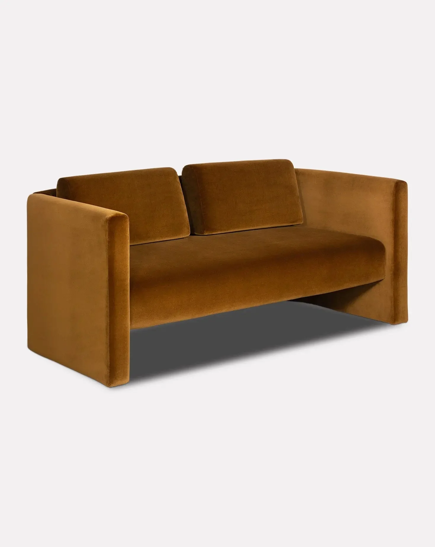 Historic-Inspired Brass Cutout Cotton Velvet 2 Seat Sofa