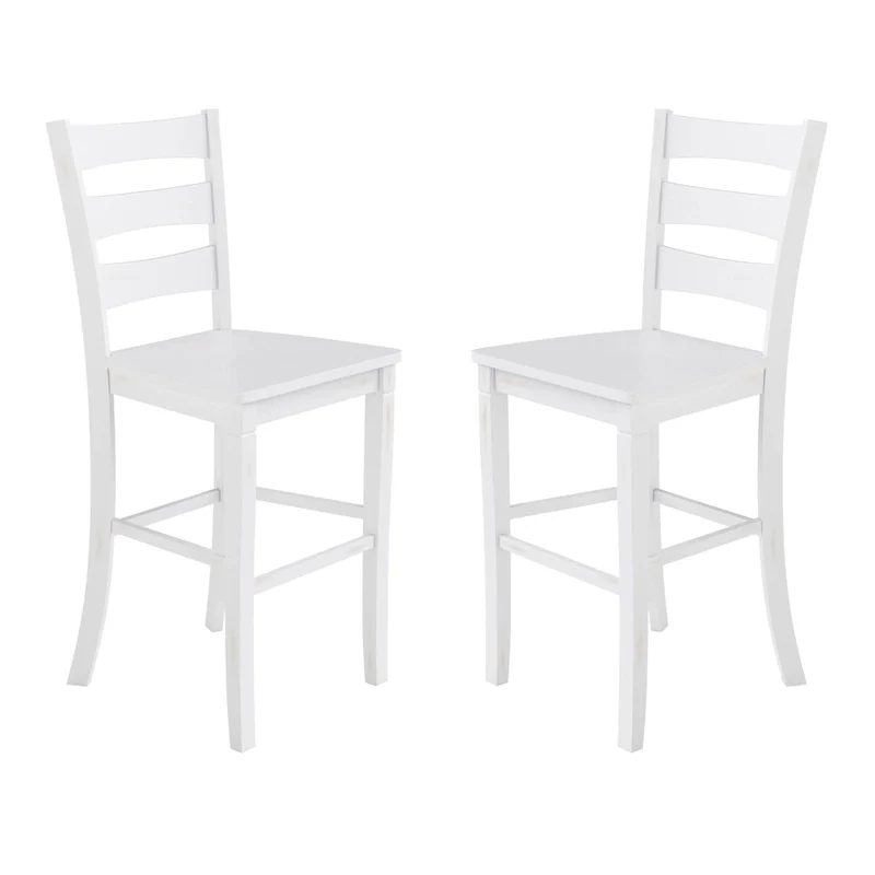 Commercial Grade Wooden Bar Height Stool, Set of 2