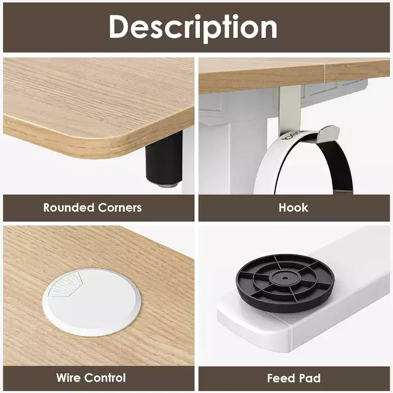 PexFix 40 x 24 Electric Standing Desk Nature Desktop Height Adjustable Computer Desk Stand up Home Office Desk with Splice Board