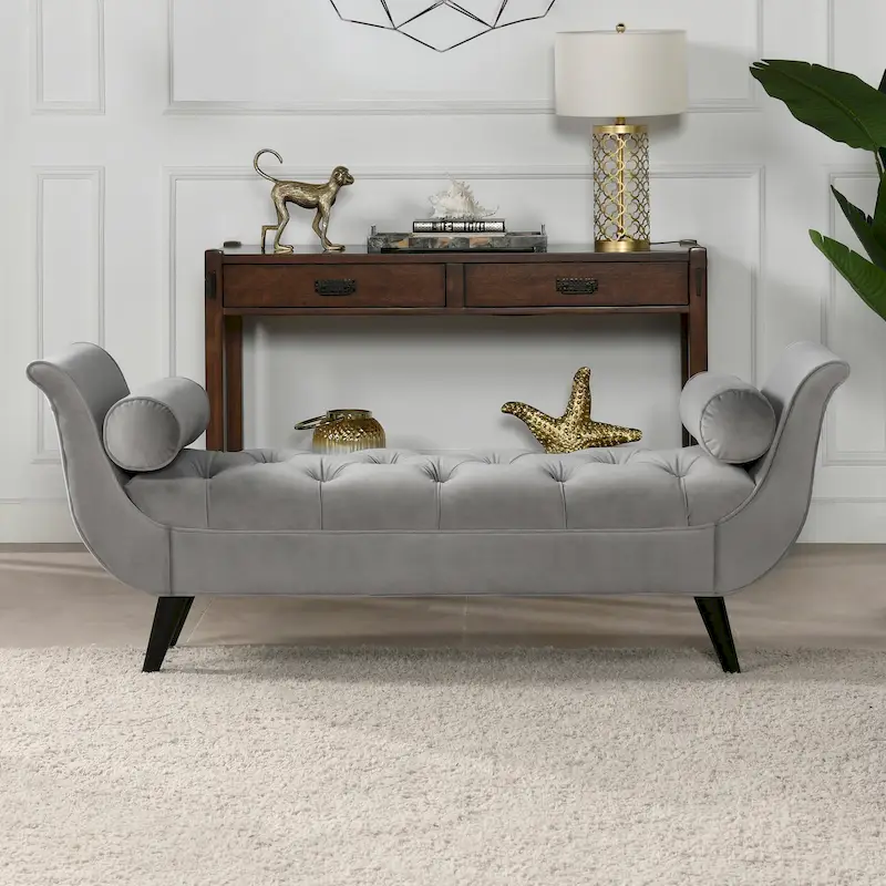 Tufted Upholstered Entryway Bench