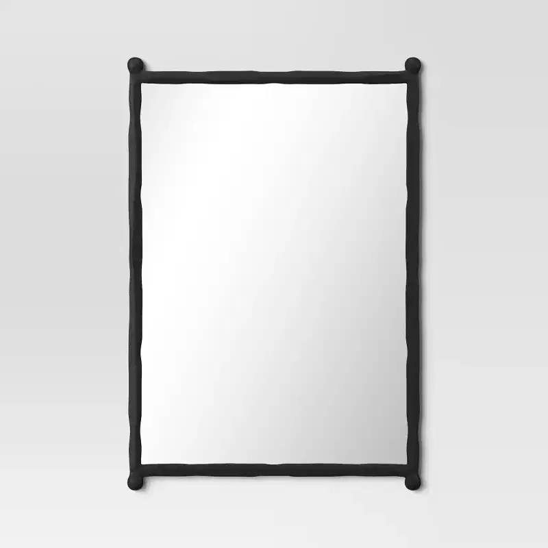 24"x33" Decorative Forged Metal Wall Mirror Black - Threshold™