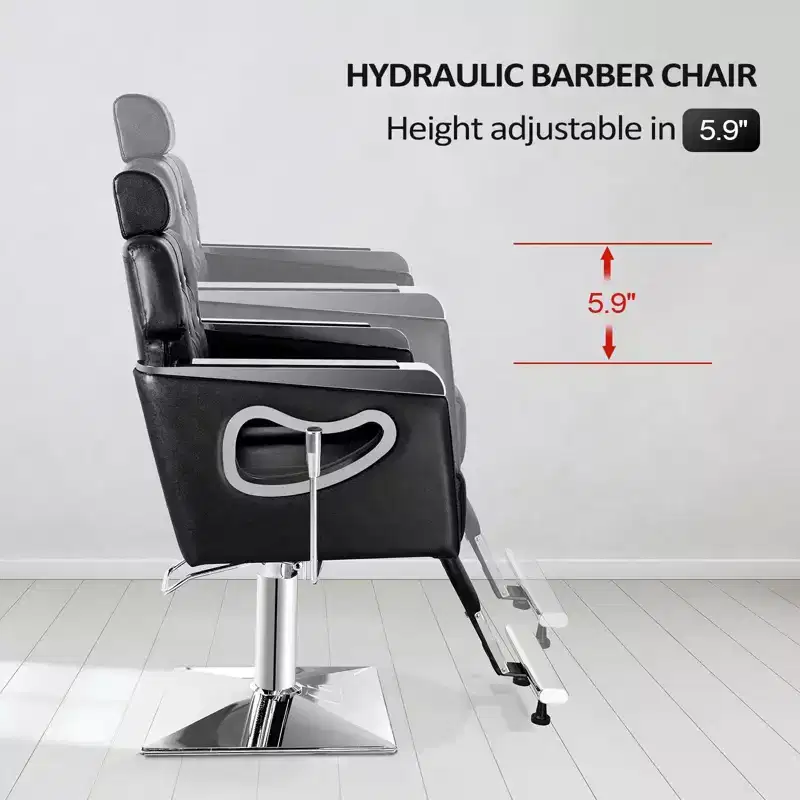 All Purpose Heavy Duty Reclining Hair Salon Chair with Headrest Brown