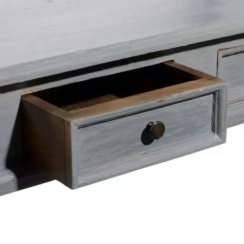 Country-style mahogany console table, gray