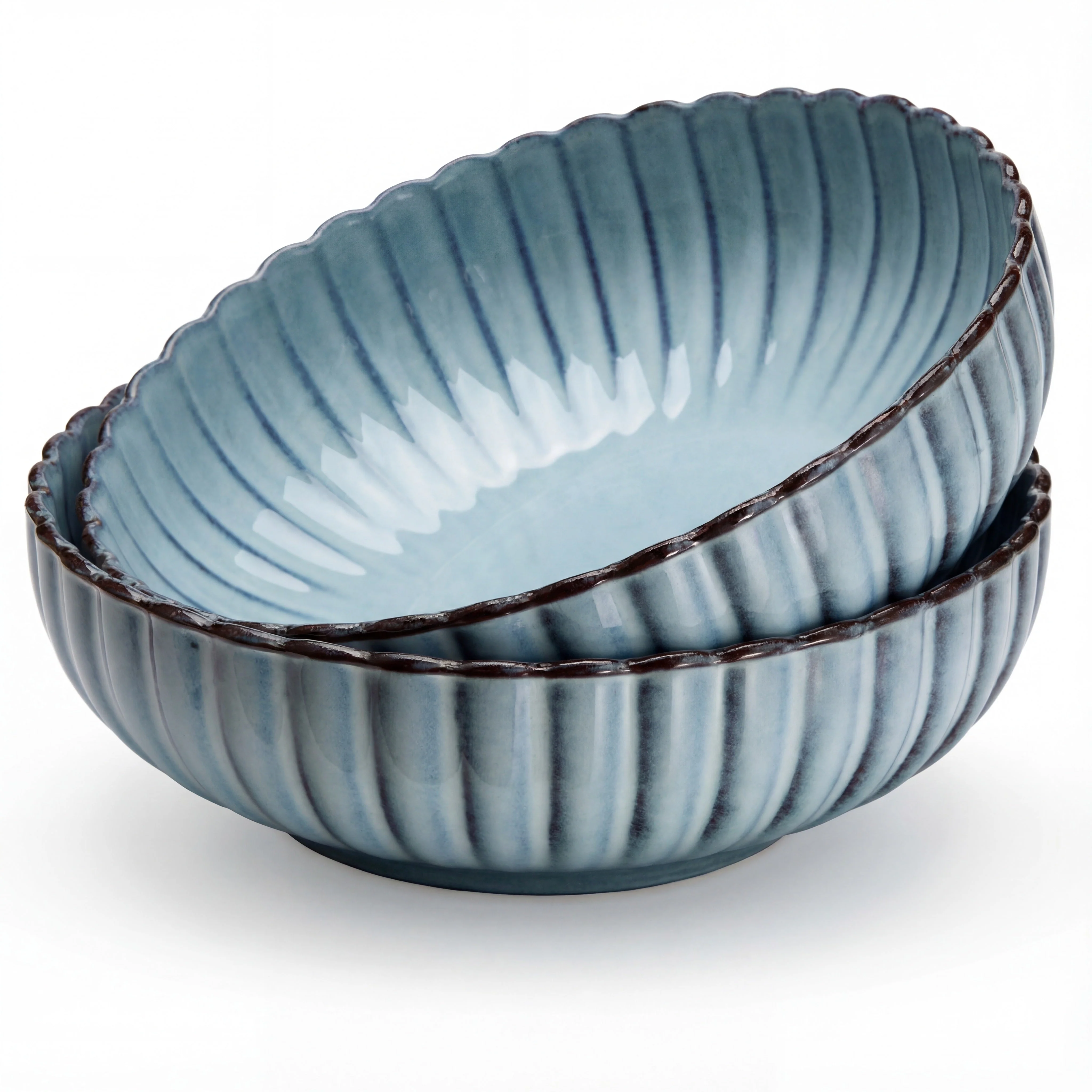 Serving Bowls, Ombre Blue, 70 oz, Set of 2
