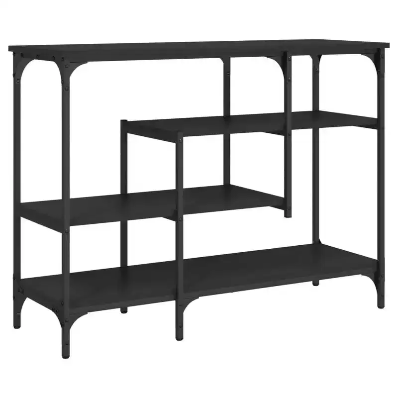 vidaXL Console Table Black Engineered wood, metal Narrow Adjustable Feet