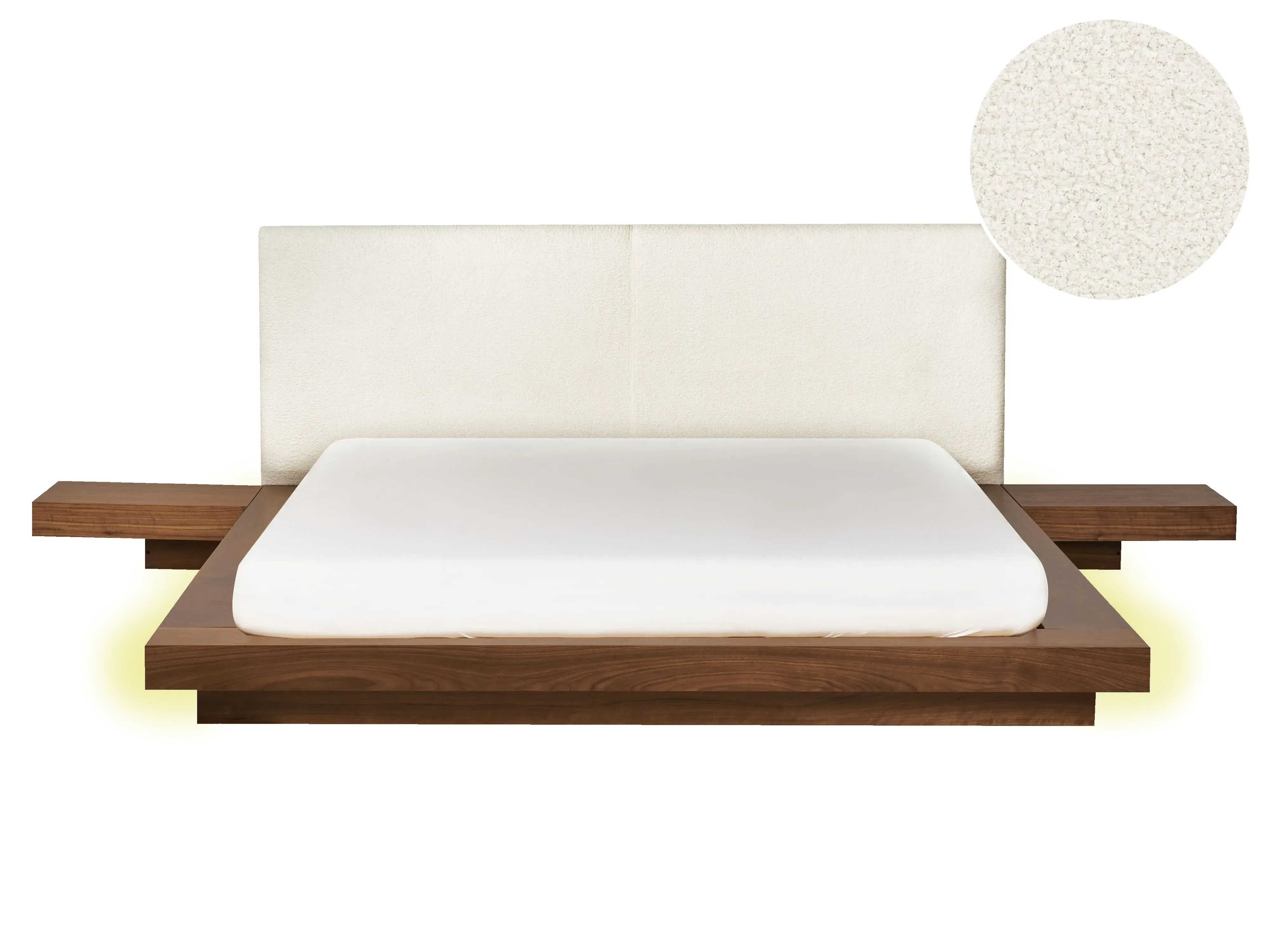 Letto con LED  160 x 200 cm LED Frassino marrone