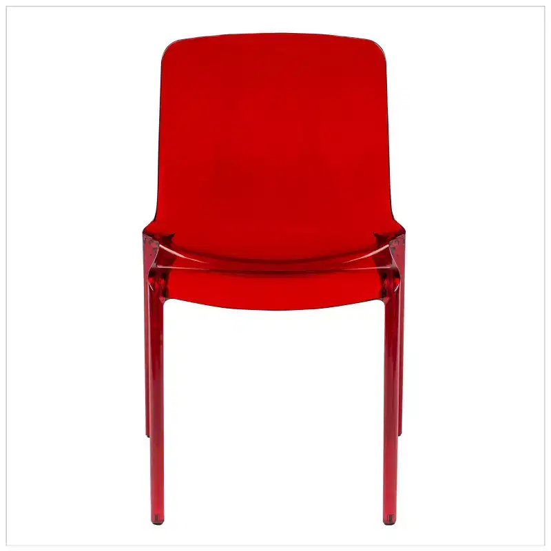 Clear Acrylic Dining Chair Set of 2 Stackable Waterfall Edge Lightweight 275 lbs