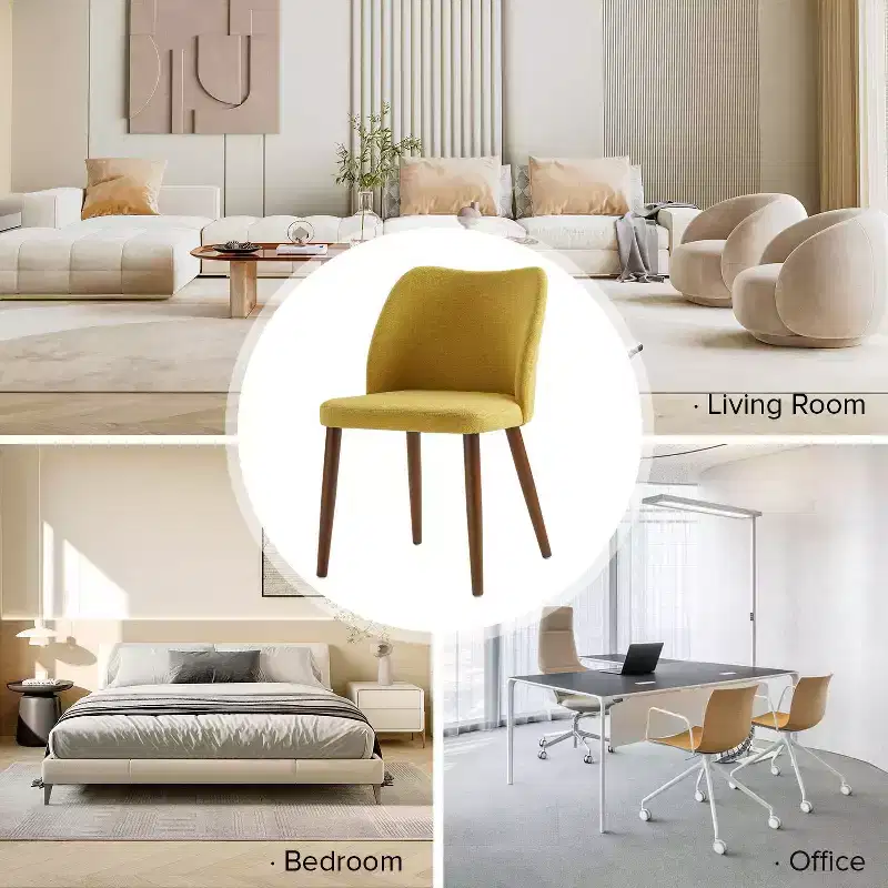 Elisa Mid-century Modern Upholstered Dining Chair Set of 2| ART OF LIVING DESIGNS