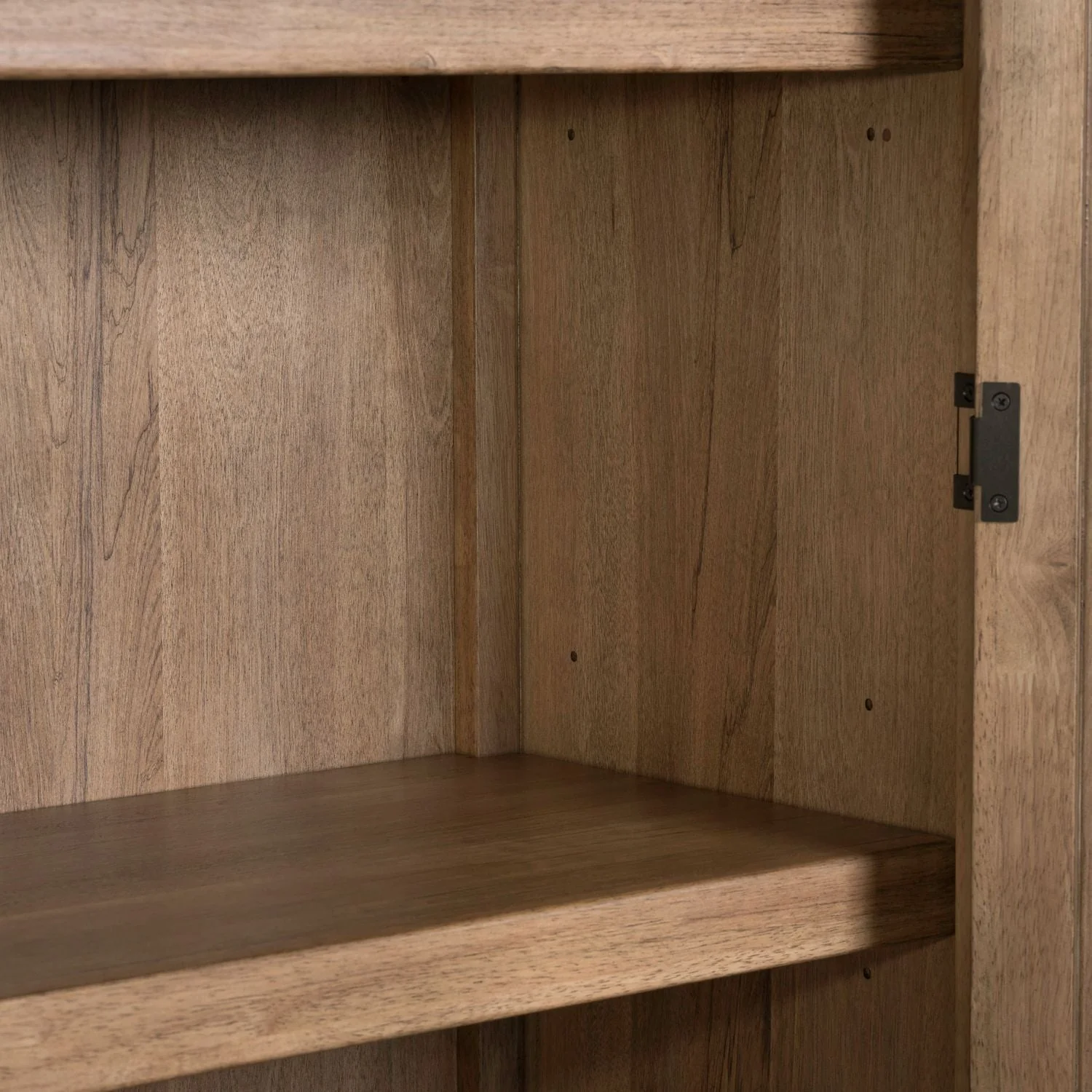 Armoire Beige product Features Brass Knob Hardware Metal Side Guides (45mm) Reeded Center