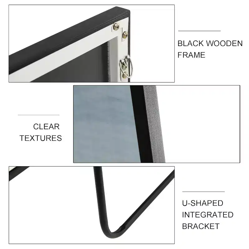 65 x 23 Inch Full Length Mirror, Wood Frame Wall Mirror, Shatterproof HD Glass, for Bedroom, Living Room, Dressing Room