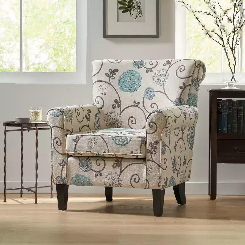 Contemporary Fabric Upholstered Club Chair