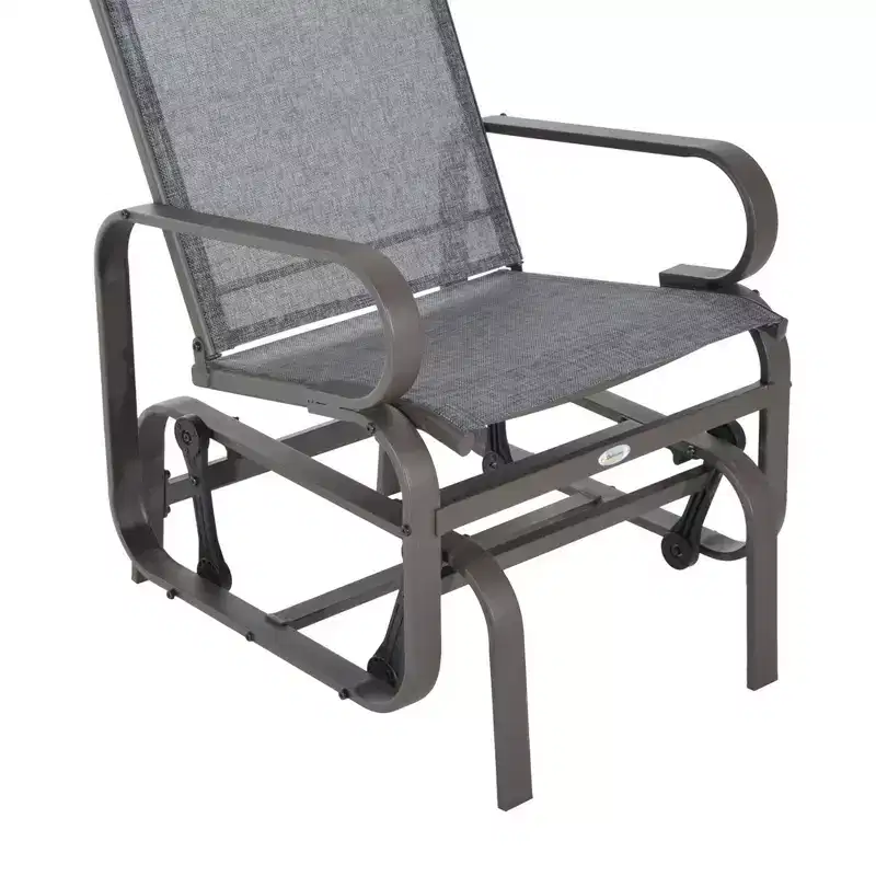 Gliding Lounger Chair, Single Rocker with Lightweight Metal & Mesh Construction