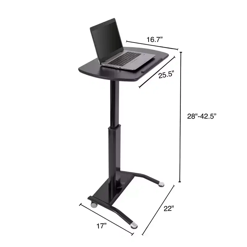 Pneumatic Adjustable Height Tilting Laptop Lectern Podium 25.5