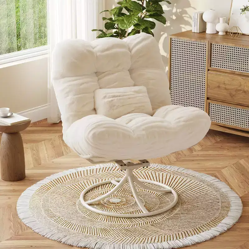 360 Swivel Winter Rattan Rocking Chair, All-Weather Wicker Lounge Chair with Thick Seat Cushion and Metal Rocking Base for Indoor & Outdoor