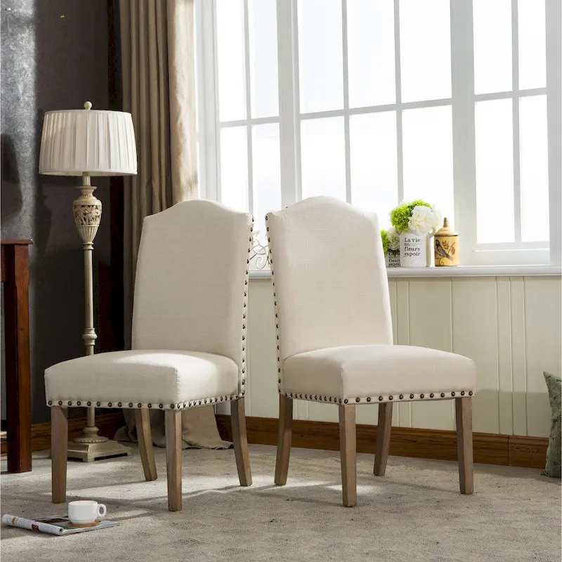 Roundhill Furniture Mod Urban Solid Wood Upholstered Parson Chairs (Set of 2)