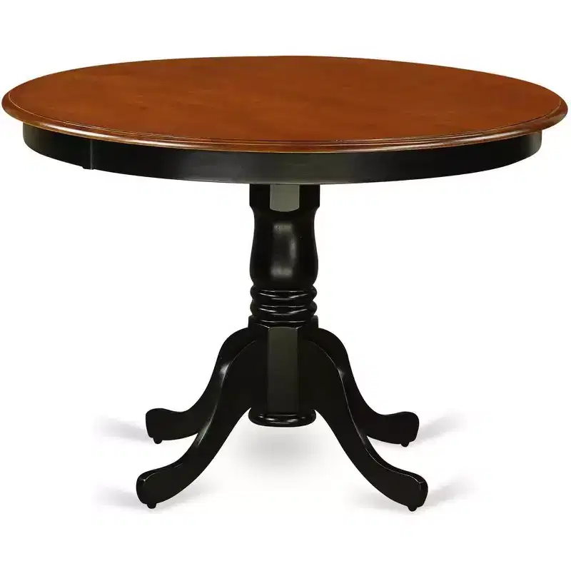 HomeStock Table 42 diameter Round Table, Black/Cherry