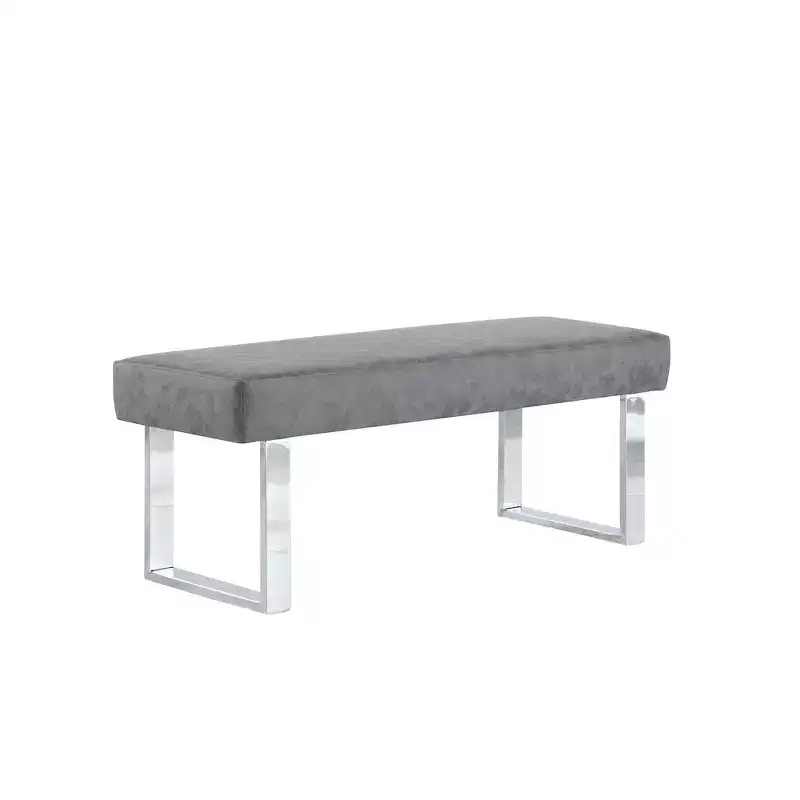 Modern Gray Upholstered Bench