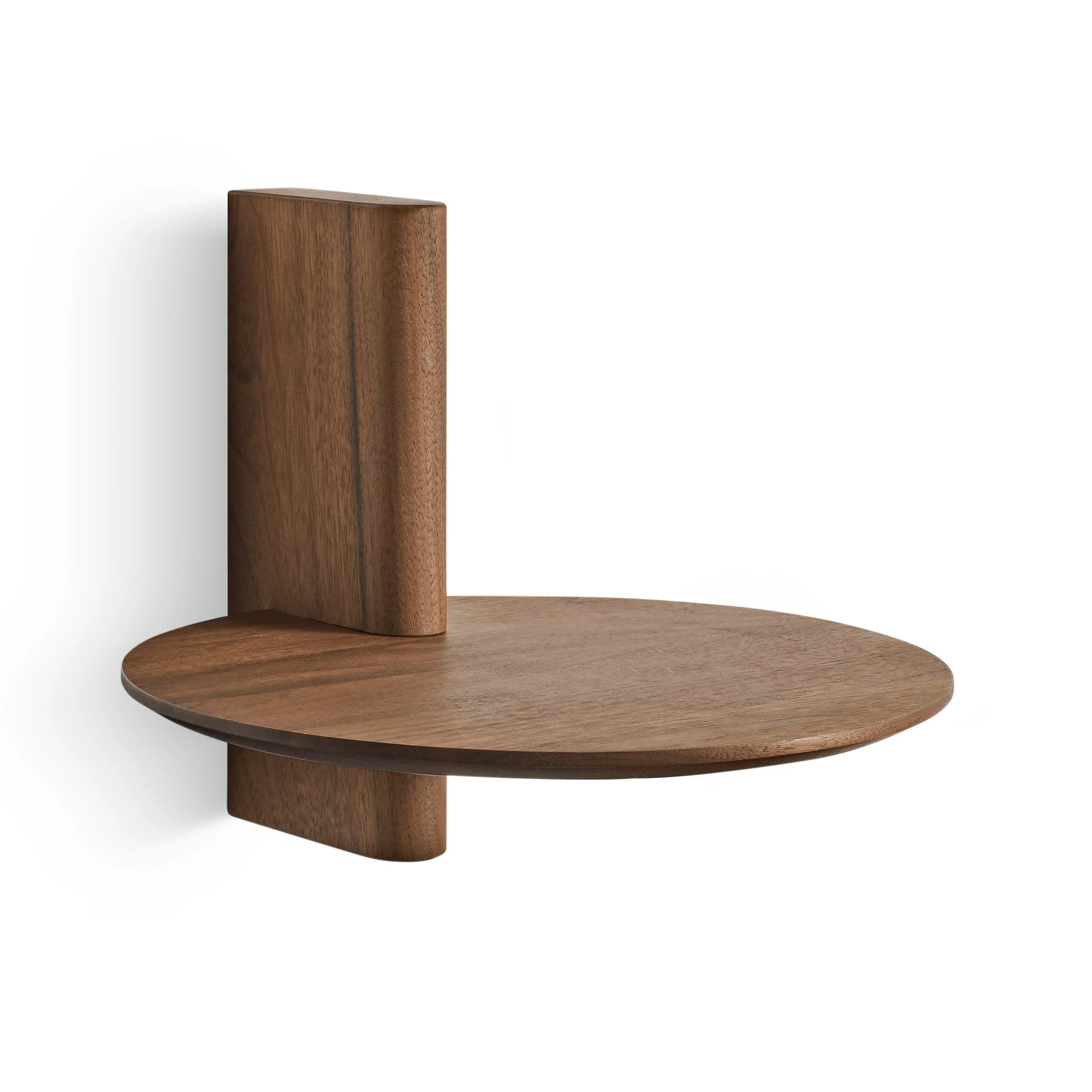 Modern Walnut Solid Wood Wall Shelf with Chamfered Edge for Living Room