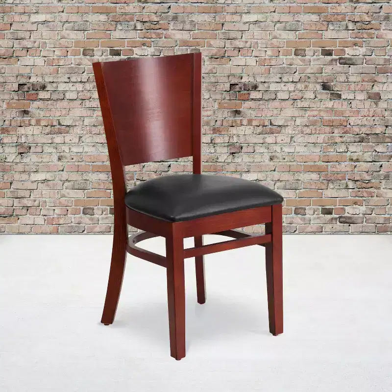 Emma and Oliver Solid Back Wooden Restaurant Dining Chair